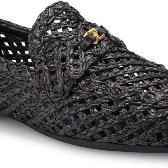 New in Box Aerosoles Hour Raffia Loafer in Black with Size 5 - Picture 7 of 13
